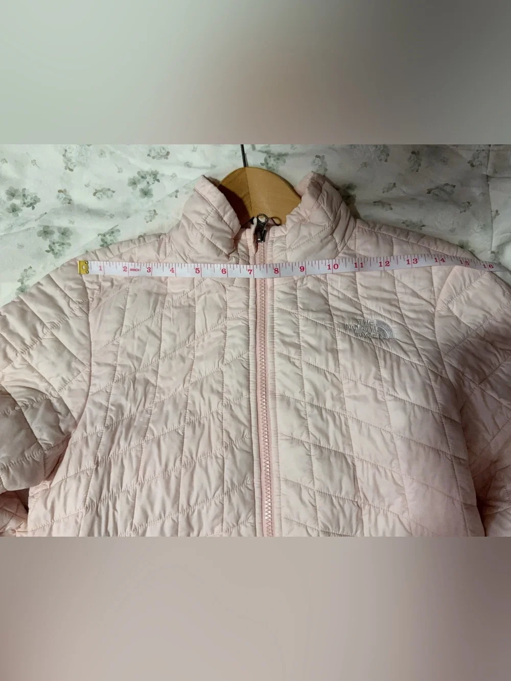 The North Face Light Pink Quilted Puffer Jacket - youth